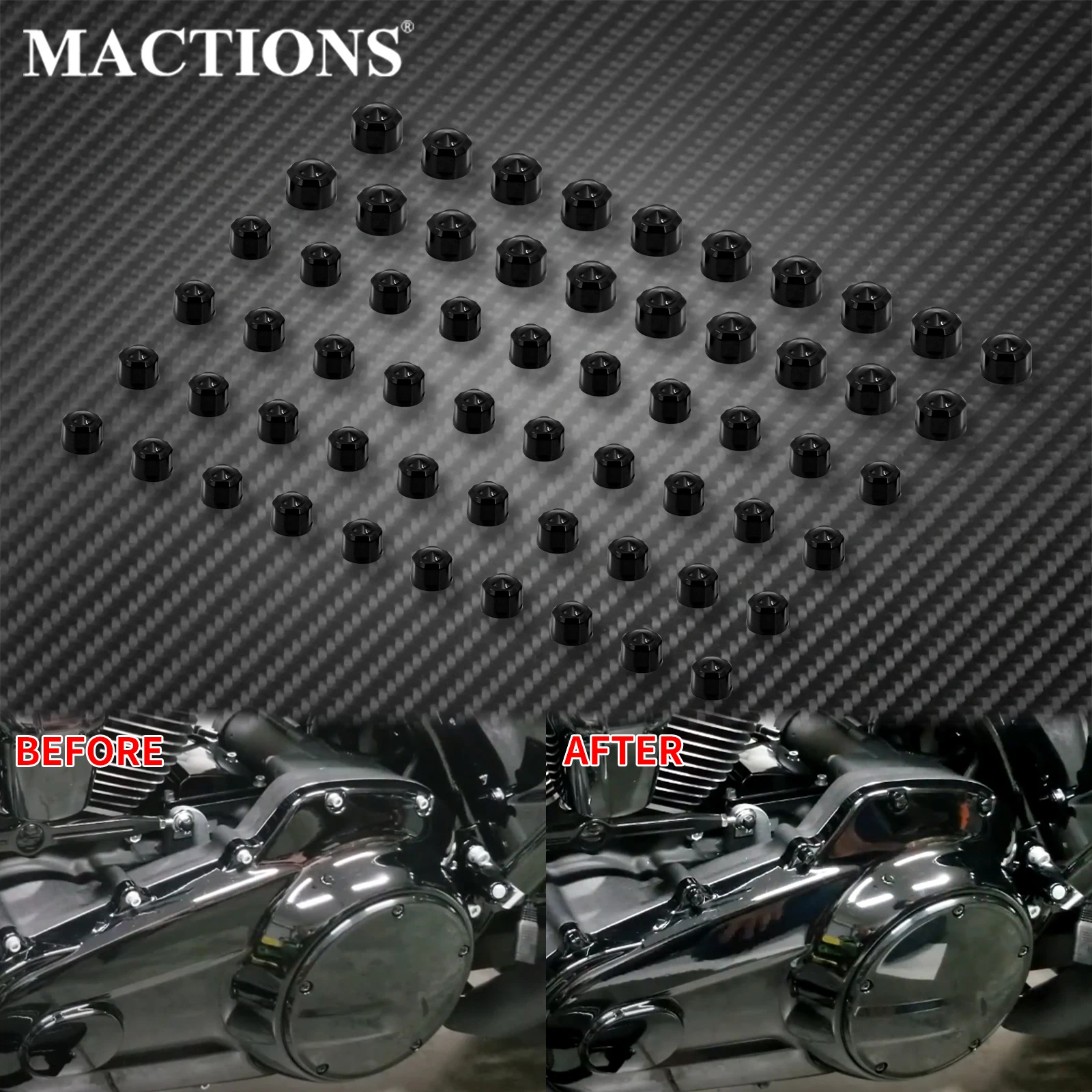 

Болты двигателя мотоцикла, 60 шт., винтовые колпачки, защитная крышка для Harley Touring Road Street Glide FLHR Softail Fat Boy FLS 2018-Up