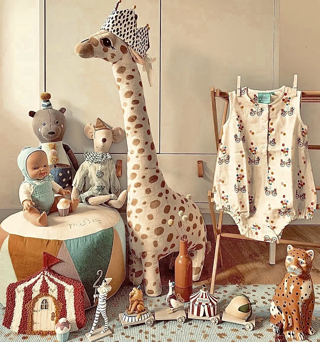 Nordic Style Children's Plush Animal Doll Toy Cartoon Giraffe Baby Comfort Doll Sleeping Pillow Can Stand