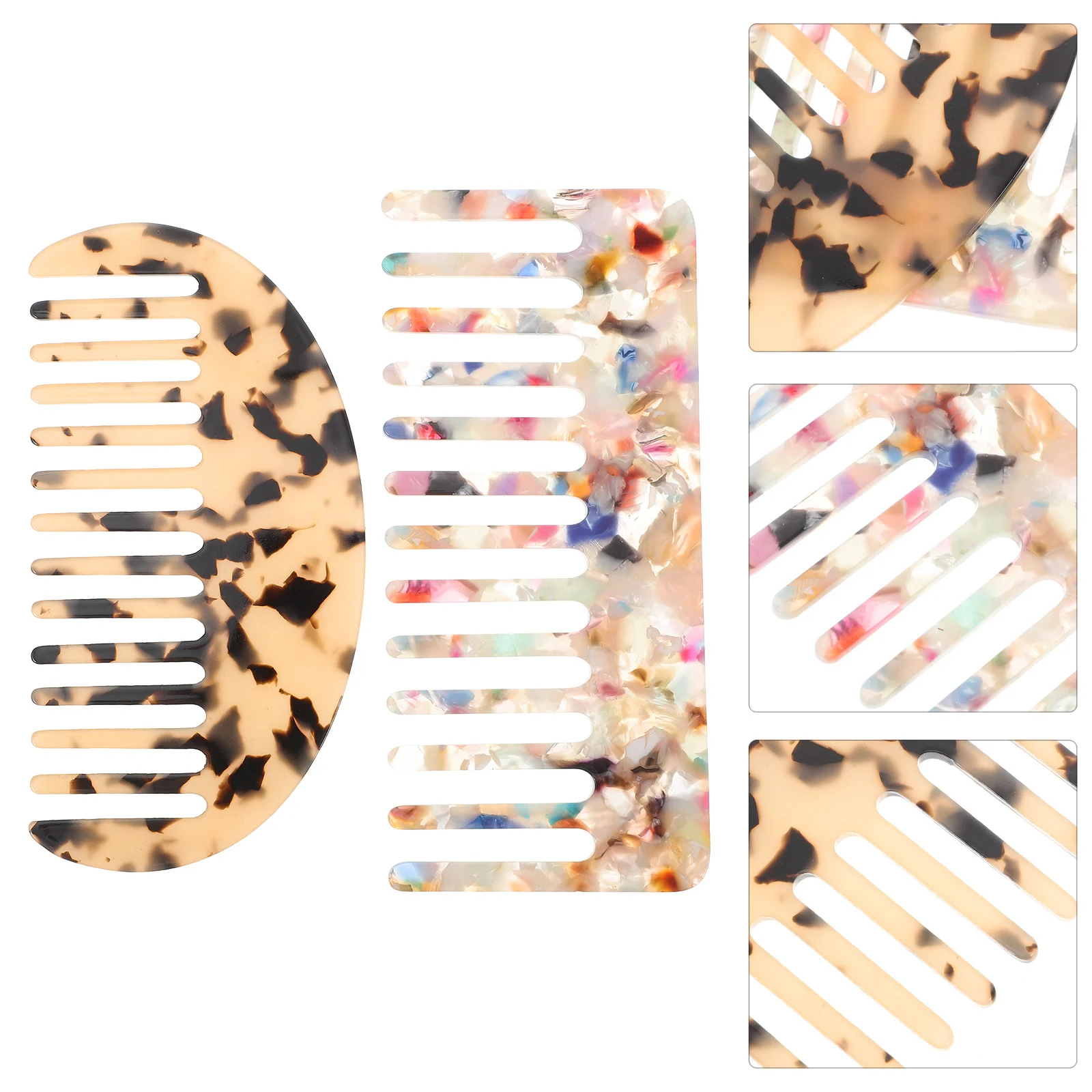 

2 шт., расчески для волос с широкими зубьями, ацетатный лист премиум-класса, распутывающие расчески для стрижки, легкие портативные парикмахерские расчески для салонов