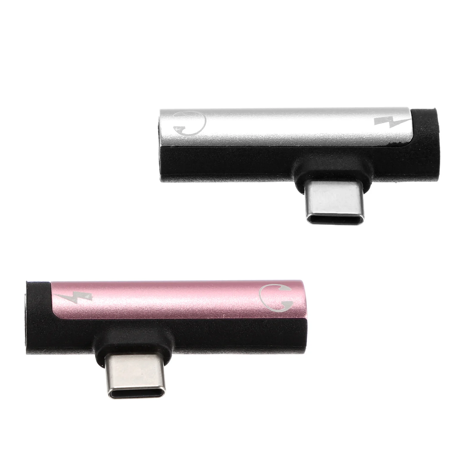

2 Pcs Type-C Headphone Adapter Earphone Converter Charging Desk Lamp to 3.5mm Aux Aluminum Alloy Accessories Jack