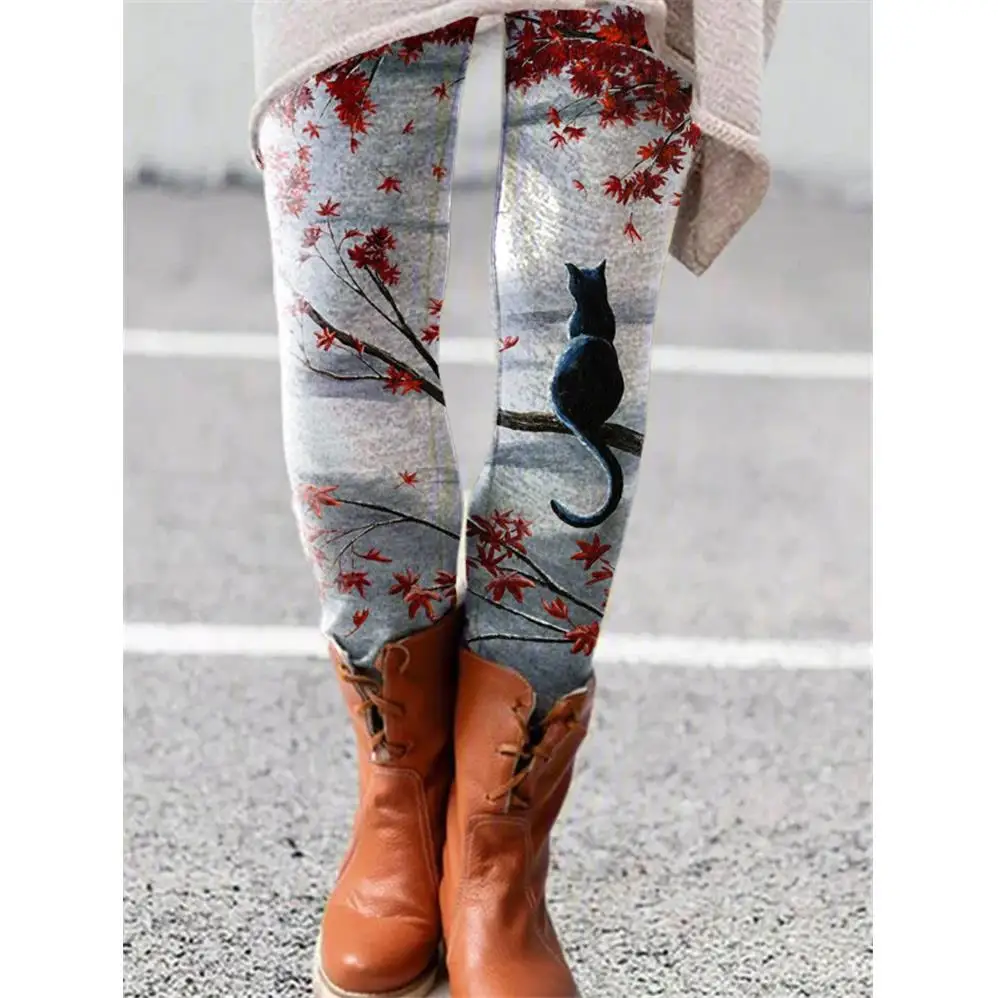 

Утягивающие шерстяные брюки с принтом, женские брюки-ботинки, длинные леггинсы из полиэфирного волокна, весна 202, модная женская одежда