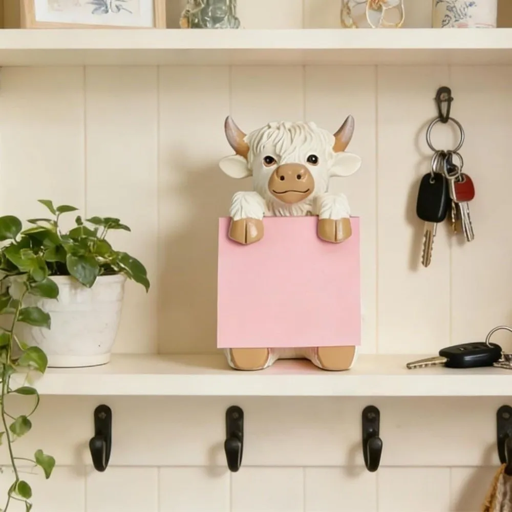 

Highland Cow Pop-up Sticky Note Dispenser 100 Sheets Study Post-it Note Dispenser Accordion-style 3x3 Inches Desktop Organizer