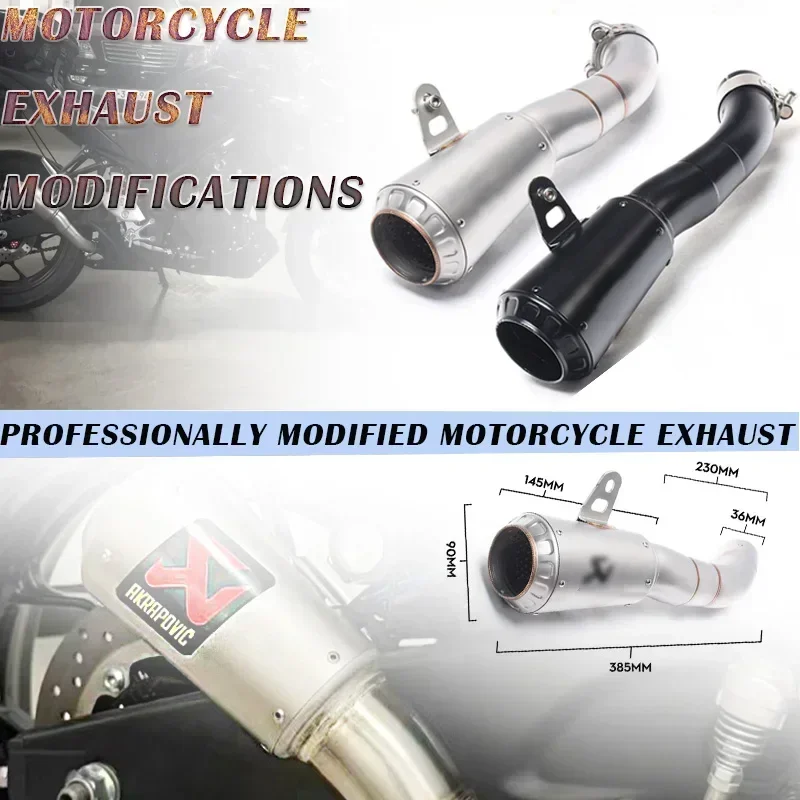 Motorcycle Exhaust Escape Modified Muffler Connection Middle Link Pipe Slip On For Yamaha R25 R3 R25 MT03 MT25 2014-2020