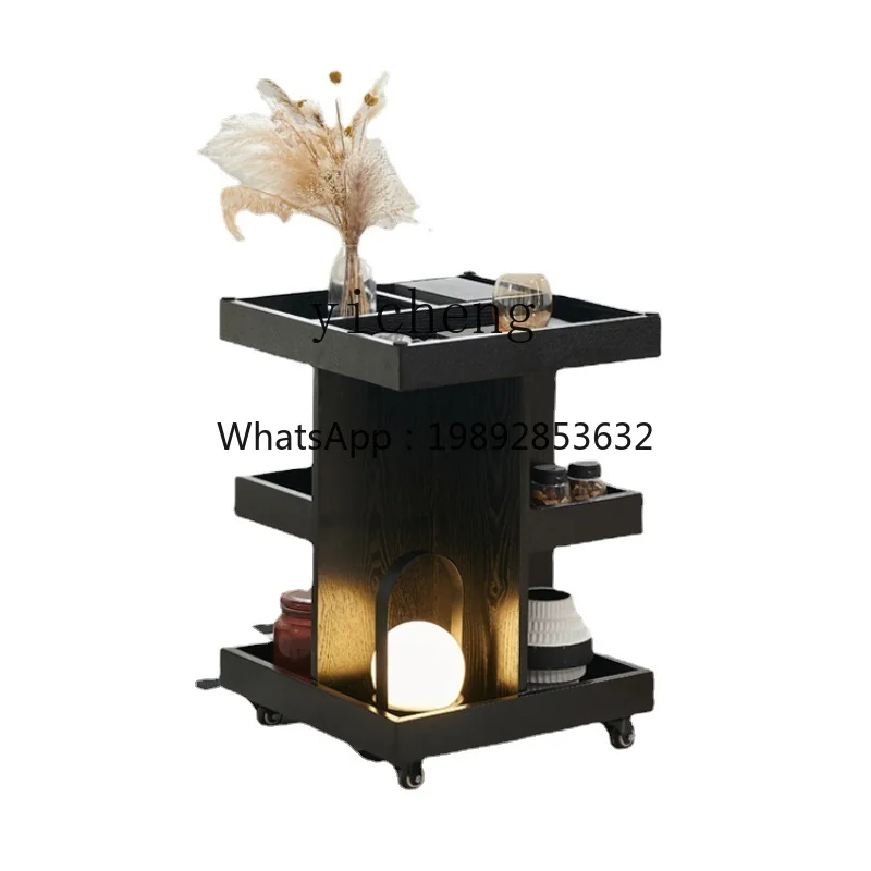 

ZZZk Sofa Side Table Movable Storage Rack with Wheels Trolley Small Apartment