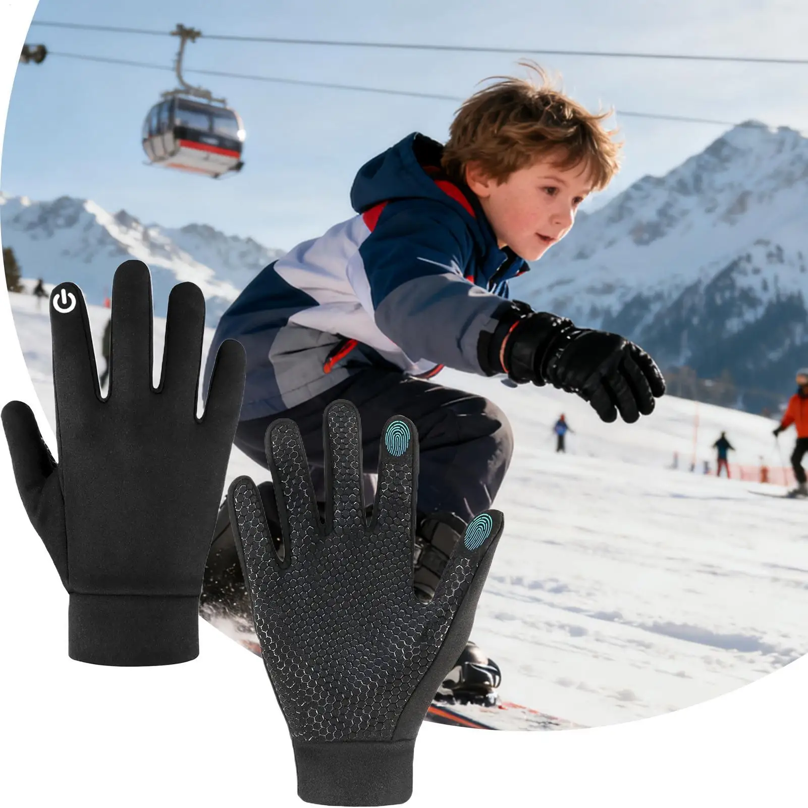 

Warm Gloves For Kids Touchscreen Warm Gloves Waterproof Toddler Mitten For Winter Running Cycling Skiing Outdoor Hiking Sports