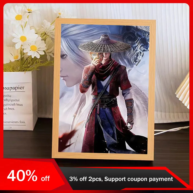 

23cm/9.06in Badguy Anime 3D Light Painting Creativity Night Figures Peripherals LED Lamp Desktop Bedroom Decoration Crafts Gifts