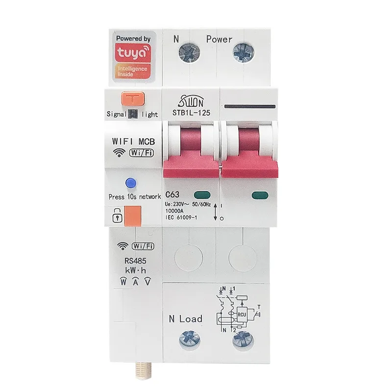 

Smart Miniature Circuit Breaker Tuya/smart Life APP 2p McbWIFI Breaker