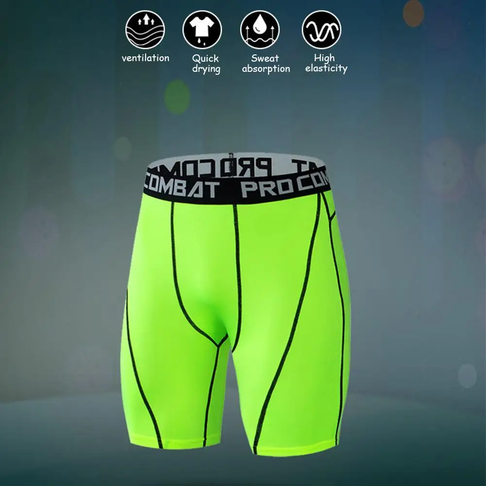 Pantalones cortos de culturismo para hombre, ropa interior de entrenamiento para Fitness, mallas elásticas de compresión, ajustadas