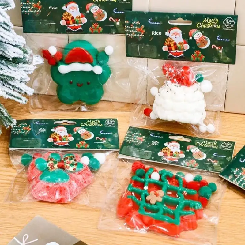 1 Piece Random Cartoon Christmas Theme Simulation Squeeze Toys Pinch Decompression Stress Toys Children's Christmas Gift Toys