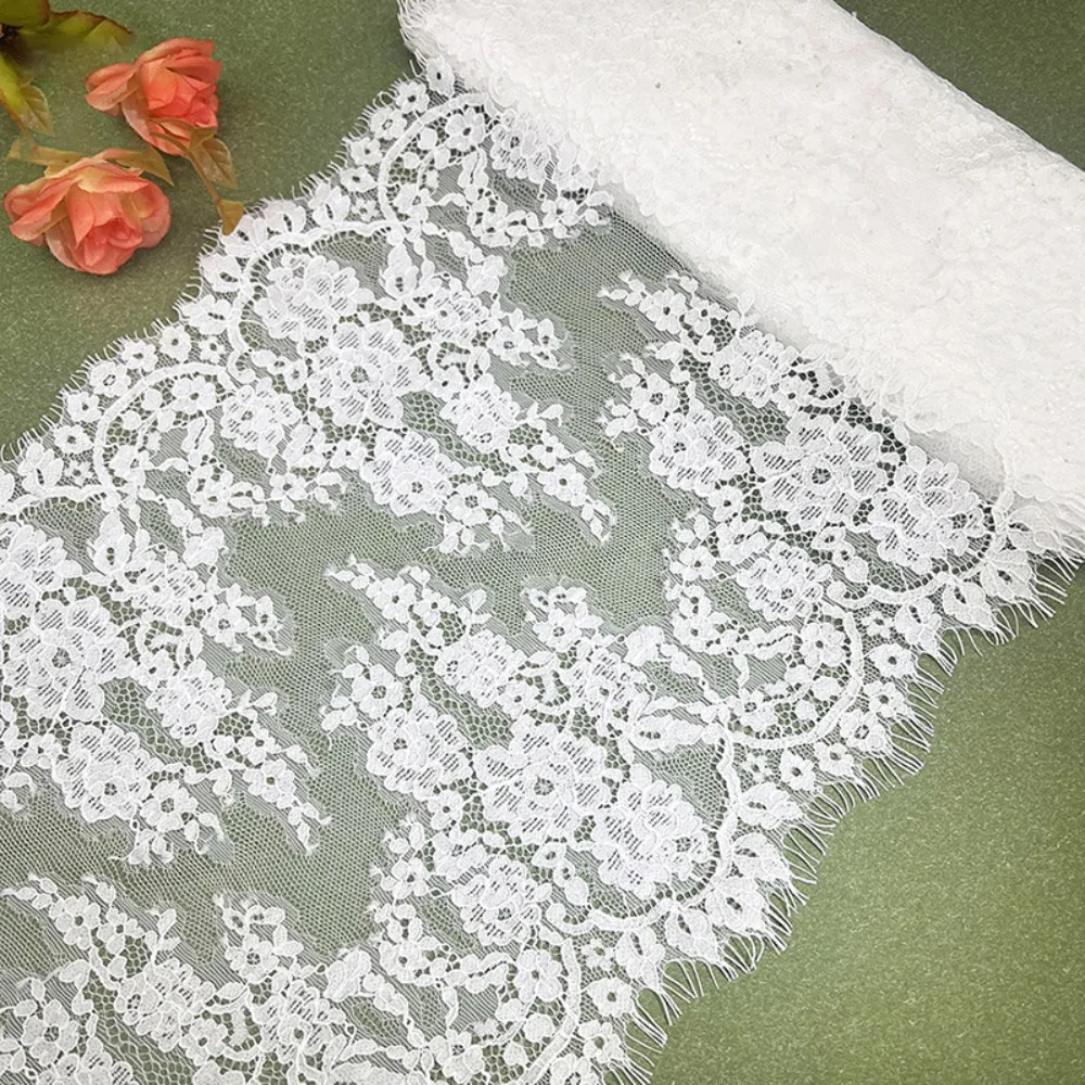 3M/Lot Wimpernspitzenborte Weiß DIY Hochzeitskleid Spitze Kleidungsschleier