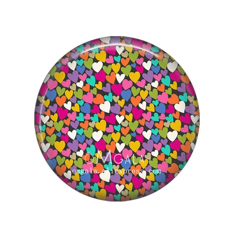 Art Colorful Geometric Patterns 10mm/12mm/14mm/18mm/20mm/25mm/30mm Round photo glass cabochon demo flat back Making findings image 6