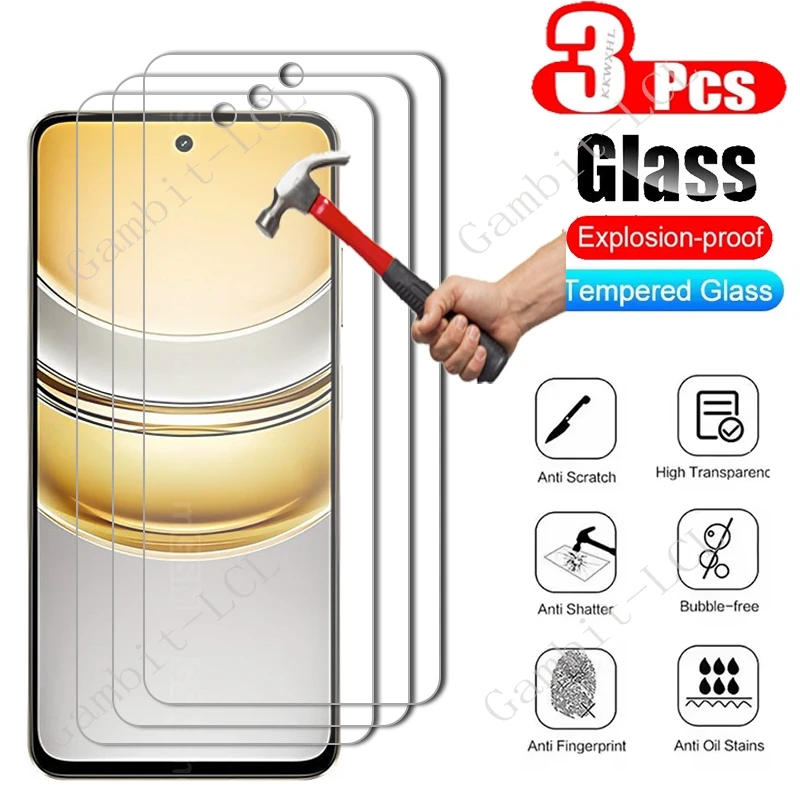 3PCS For Realme C85 Pro C75x C63 C65 C75 4G 5G C65s C73 C71 C60 C61 C51s C51 C53 C55 C67 Screen Protector Tempered Glass Film