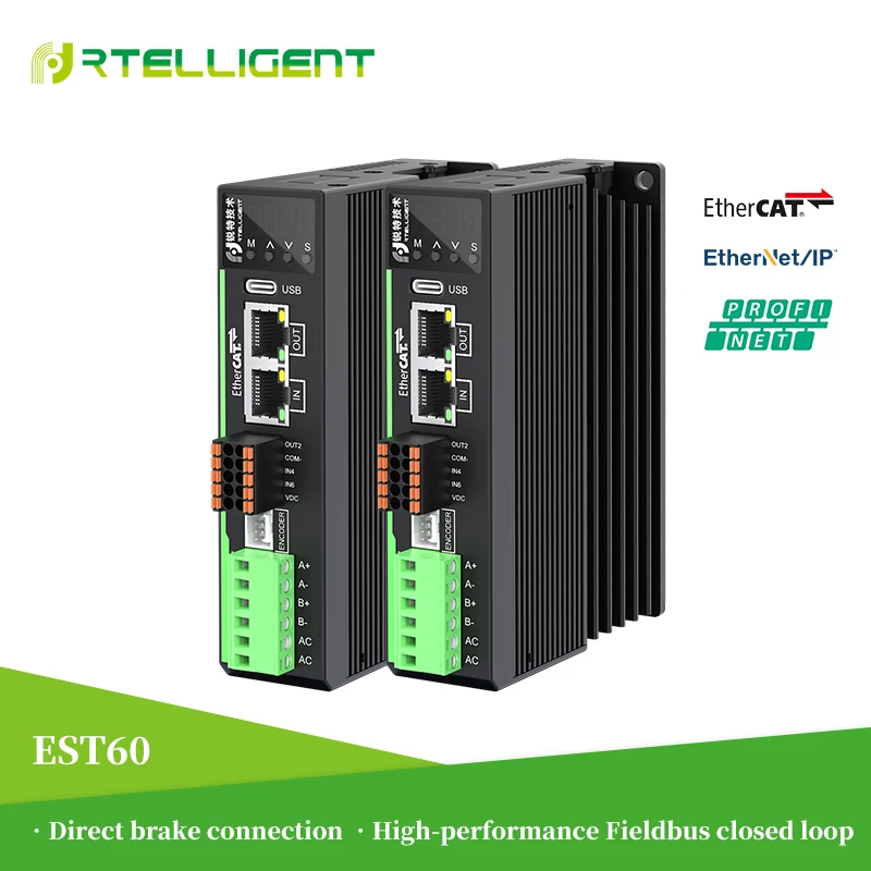 

Rtelligent EST Series 20 ~ 80 В постоянного тока / 18 ~ 50 В переменного тока Драйвер шагового двигателя с замкнутым контуром Fieldbus