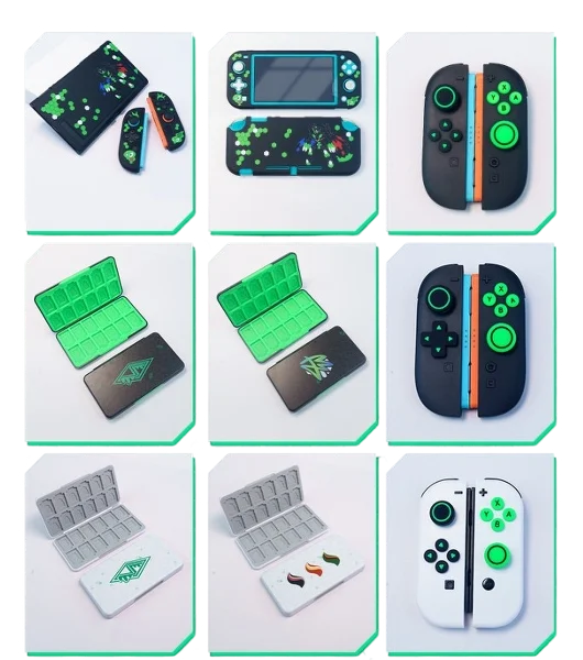 

Monster Adventure Theme Console Accessories Card Case Stand Joystick Caps Protective Cover Hand Strap for Switch