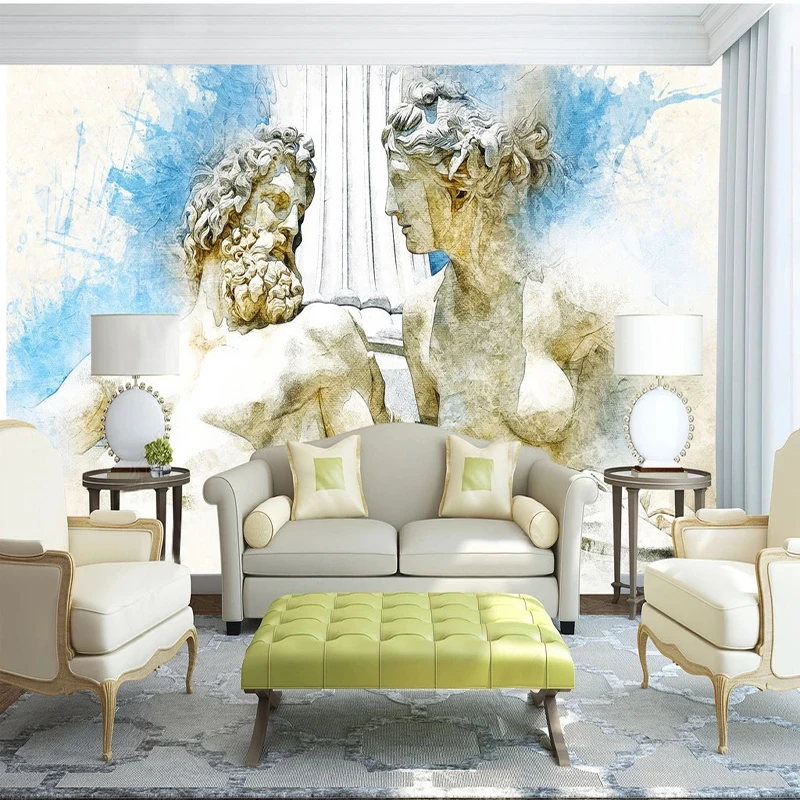 

Custom 3D Mural Nordic Watercolor Style Fresh Statue Photo Wallpaper Interior For Home Bedroom Living Room Sofa Backdrop Decor