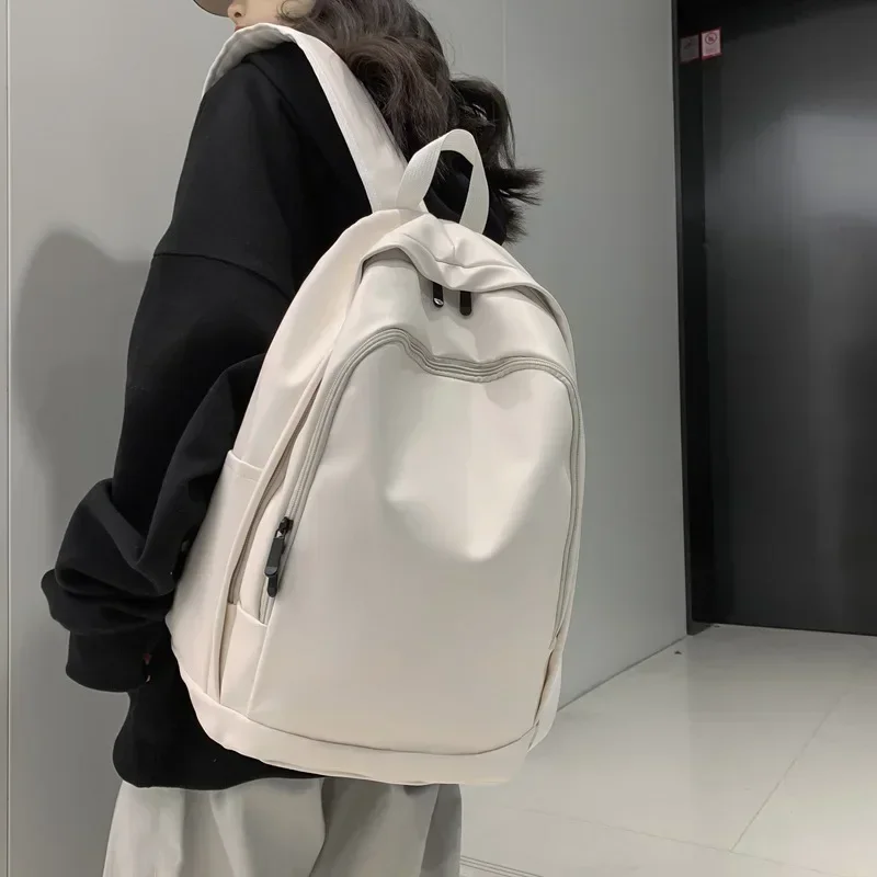 

Classic School Bags PU Leather Backpacks for Teenage Girls Feminine Waterproof Travel Rucksacks Women Black Bolsa Big Back Bag
