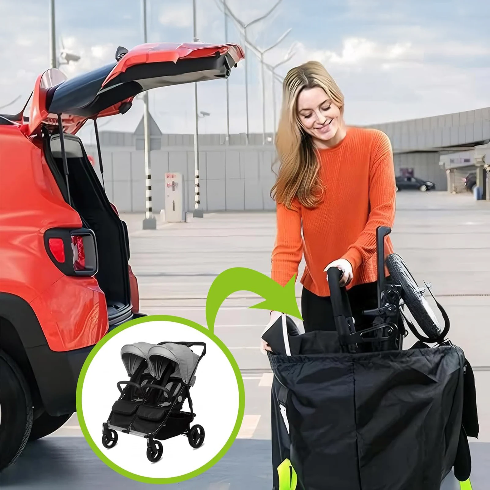 عربة طفل حقيبة سفر مع حزام الكتف عربة العالمي كيس لجميع الغبار المنظم عربات رياض الأطفال اكسسوارات مشاية أسرة أكياس