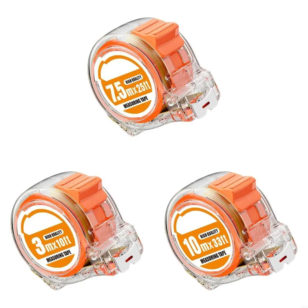 G92C Professional Tape Measure Clear Housing Inch Metric Double Scale Stainless Steel