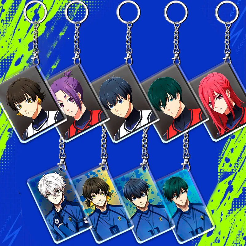 12cm BLUE LOCK Acrylic Keychain Anime Periphery Decoration Student Backpack Key Pendant Isagi Yoichi Bachira Meguru Party Gift