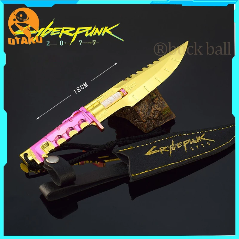 19cm Cyberpunk Dagger 2077 Game Peripheral Headhunting Weapon Model Zinc Alloy Non-Cutting Toy Cosplay Property Gift For Boy