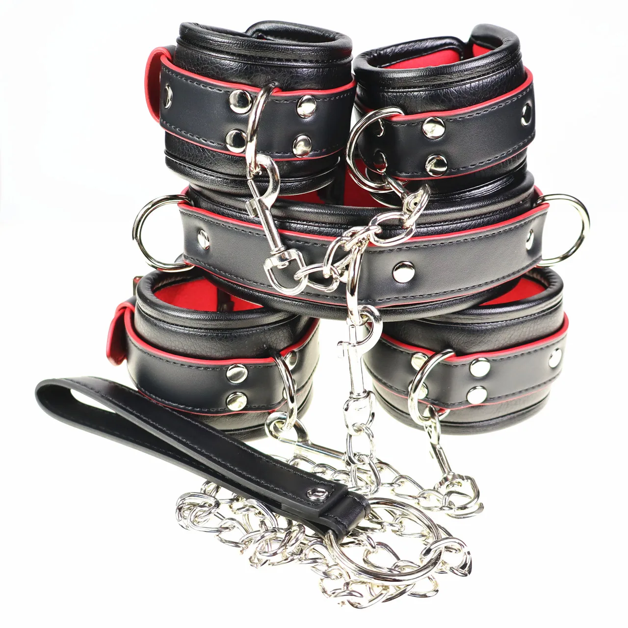 BDSM Puppy Play K9 Bondage Kit 5 Pieces Restraints Set Handcuffs ankle cuffs collars Binding Men women Adult toys sexual product