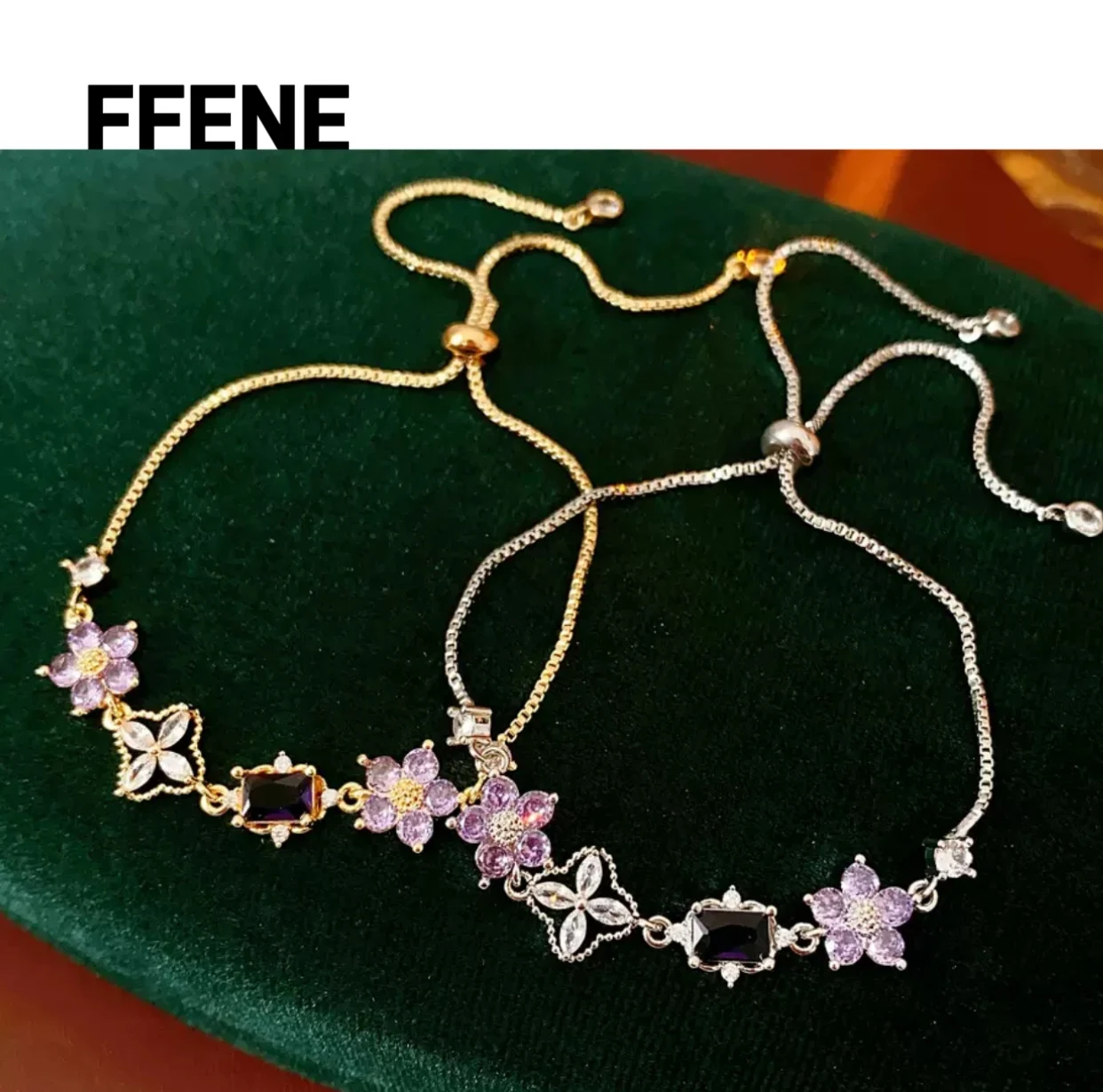 

Popular zircon flower pull-out bracelet, luxurious, high-end, fashionable, versatile, design, sweet, elegant, women's accessorie