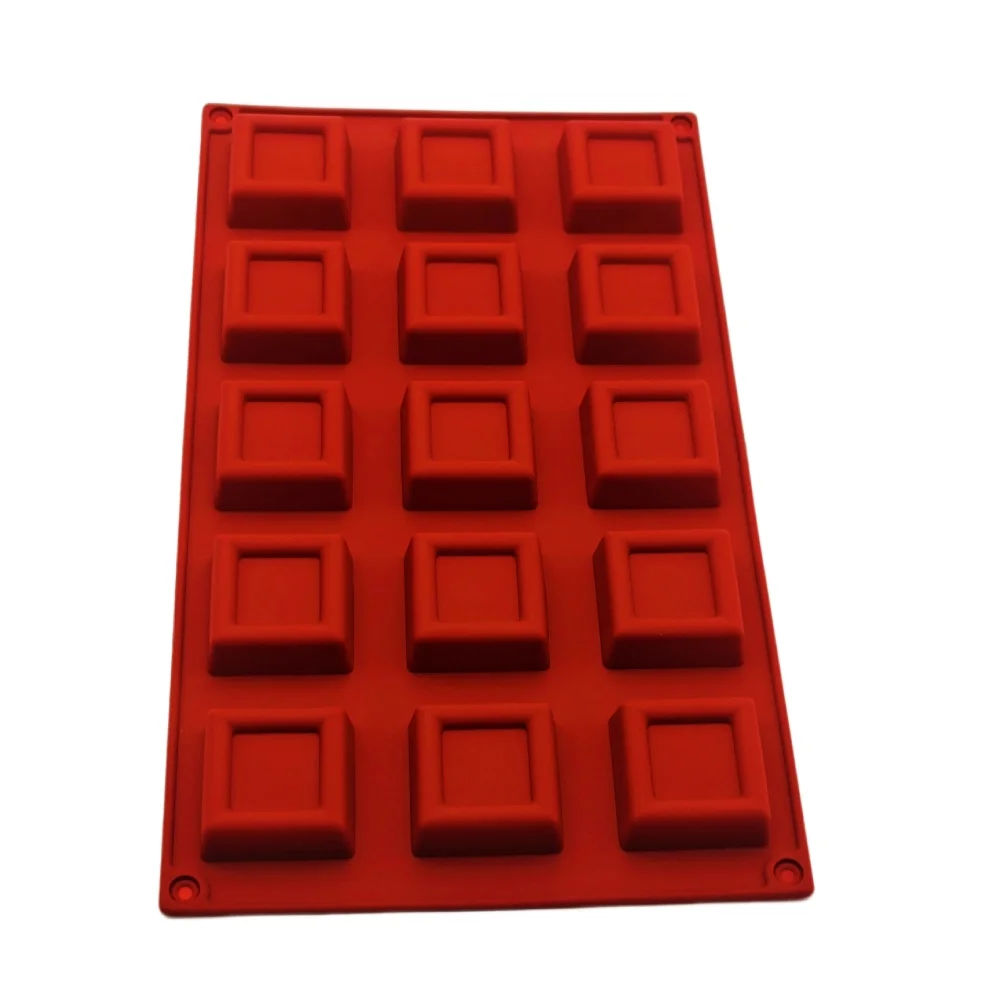 

New Arrival 15 Hole 3D Cube Shape Silicone Cake Mold DIY Square Brick Jelly Mooncake Pudding Chocolate Mold Kitchen Baking Tools