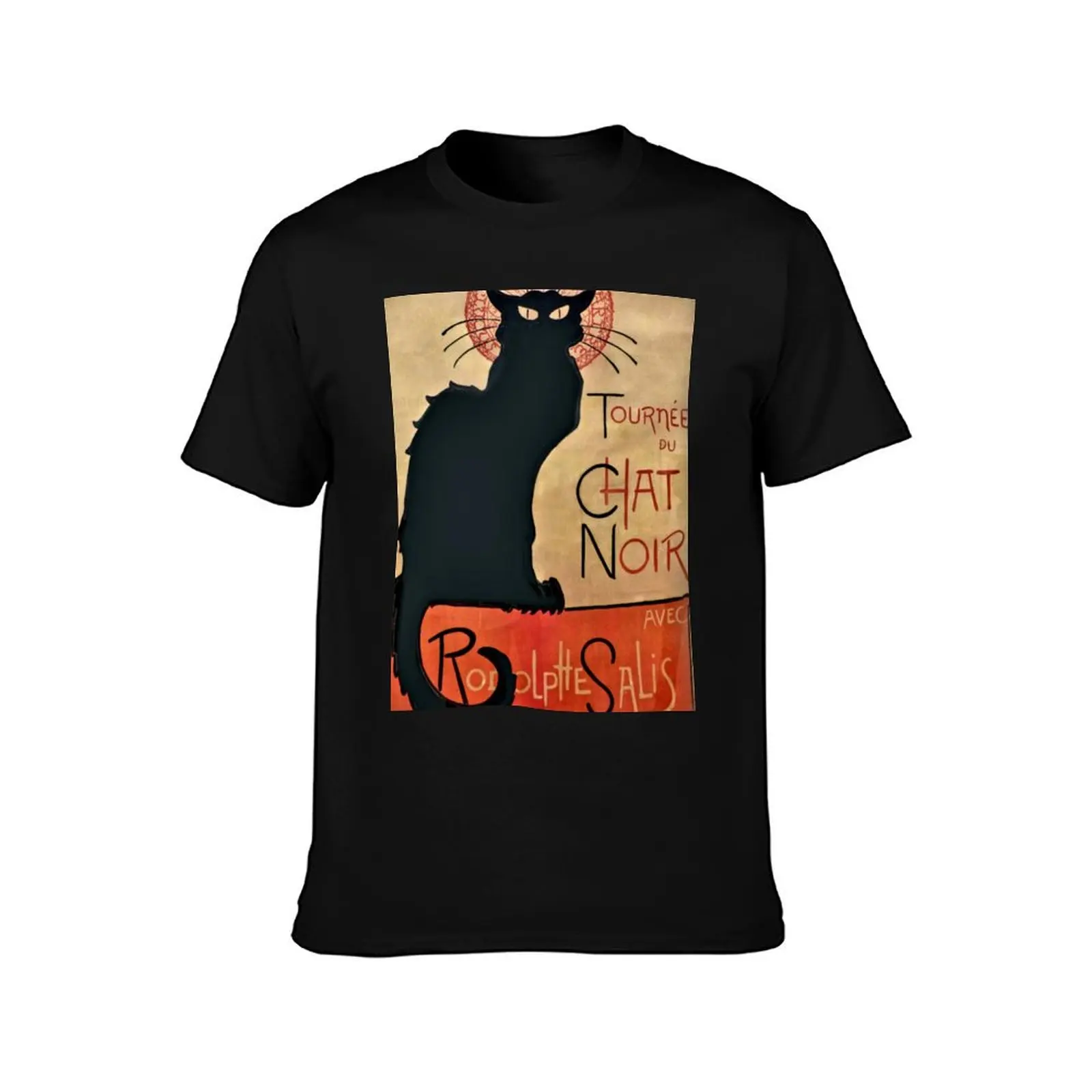 Le Chat Noir - The Black Cat T-Shirt designer shirts oversized plain anime tshirt Men's clothing