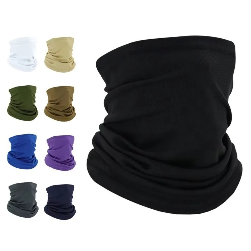 Multifunctional Sunscreen Neck Gaiter Ice Feeling Elastic Tube Scarf Breathable Quick-drying Half Face Mask for Outdoor Sport