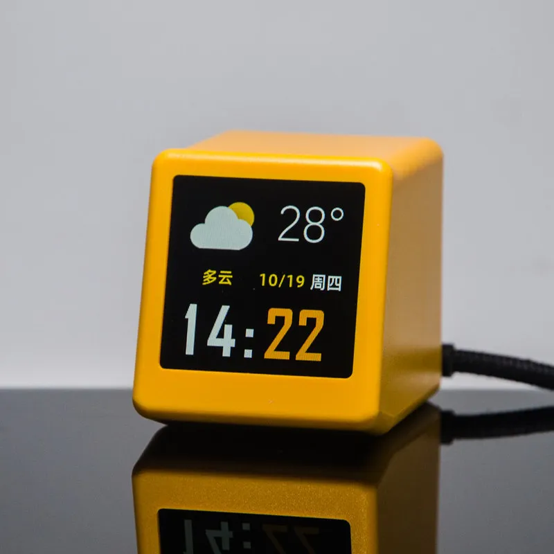 WiFi Smart Weather Clock Color Display Desktop Mini TV Weather Station with Alarm Clock Temperature Humidity