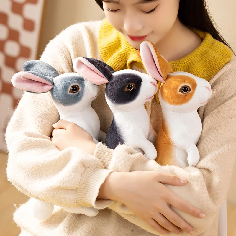 

Simulation Soft Long Eared Rabbit Realistic Soft Cuddly Bunny Toys Stuffed Animal Plush Rabbit Toy Home Room Decor Gift for Kids