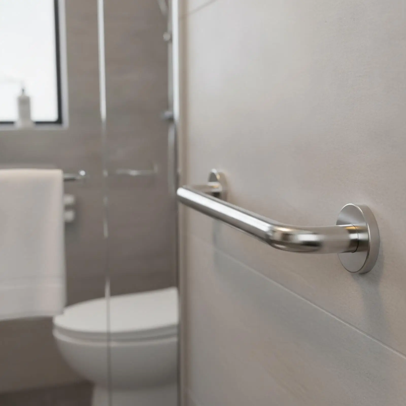 Sturdy 304 Stainless Steel Grab Bar Handrail for Bathroom Shower Wall Mounted Support Rail Polished Chrome Finish