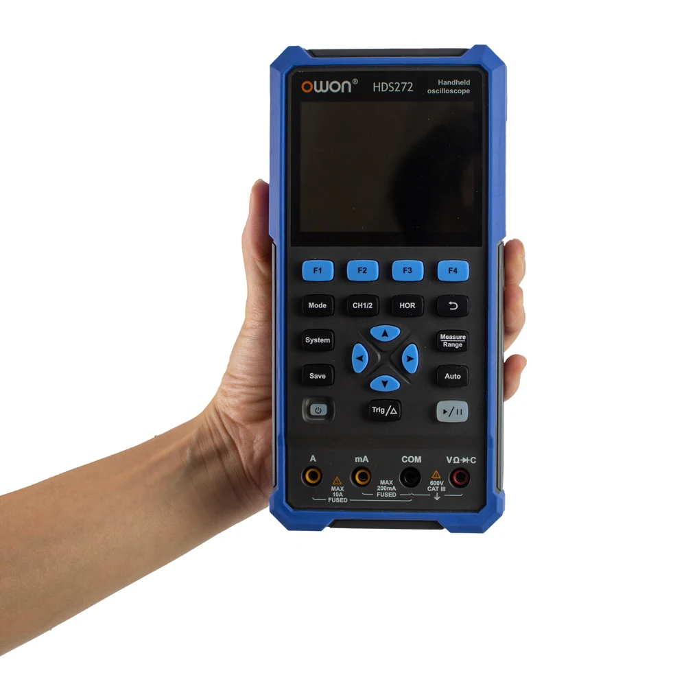 HDS200 Series 40/70/100/200MHz Multimeter 2CH Handheld Digital Oscilloscope Waveform Signal Generator USB Type C 3.5inch