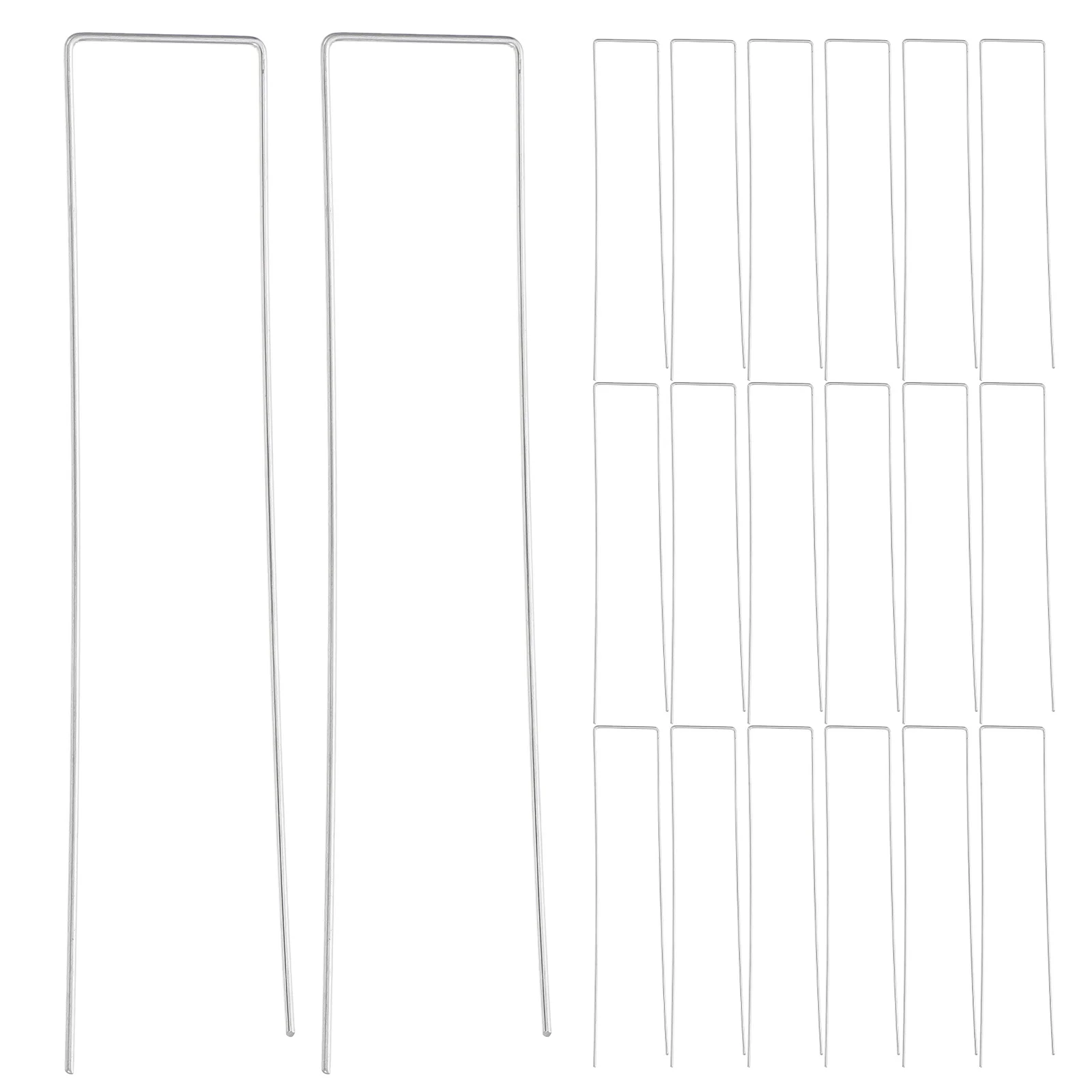 

50Pcs U-Shape Galvanized Ground Nails 2.5x40x200mm Durable Steel Wire Garden Stakes Tent Anchors Lawn Fixing Home Outdoor
