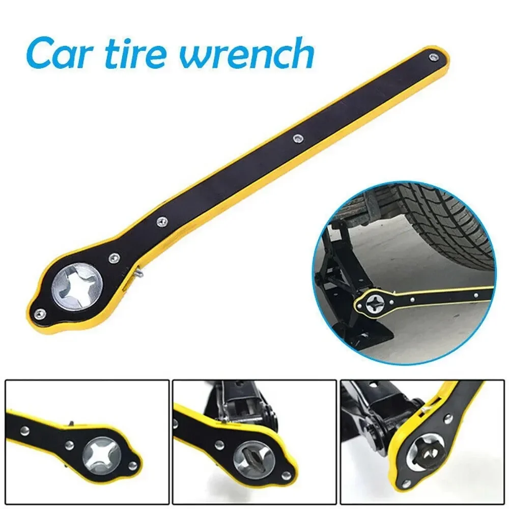 1-3PCS 340mm Car Labor-saving Jack Ratchet Wrench Scissor Jack Garage Tire Wheel Lug Wrench Handle Labor-saving Wrench Car Tool