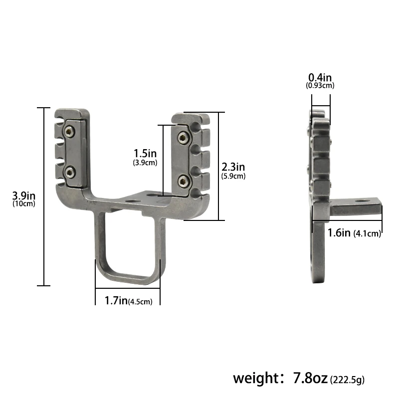 Stainless Steel Y-Shaped Slingshot Head with Dual Serrated Clamps & U-Shaped Base for DIY Outdoor Practice