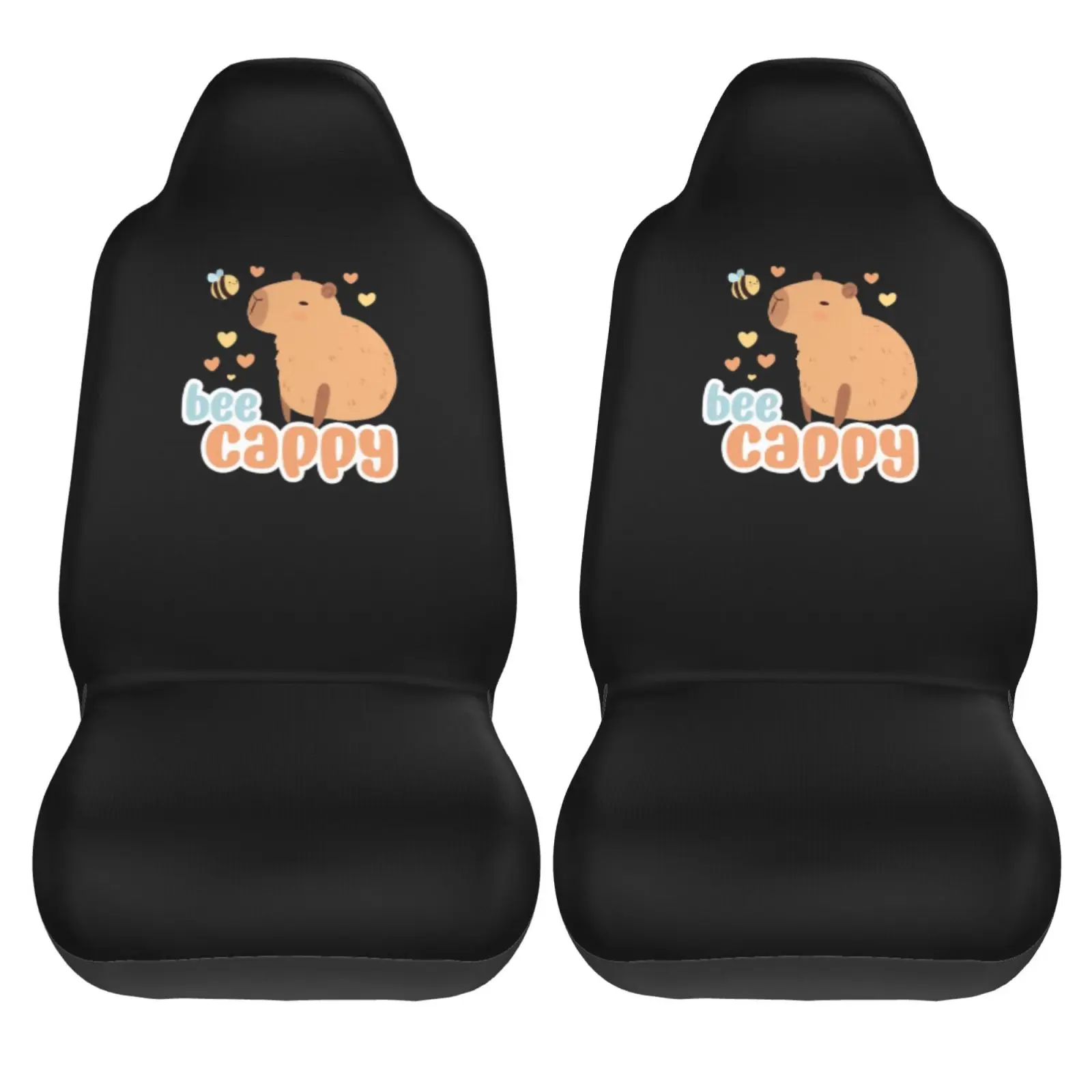 

Capybara with A Cute Bee Friends Universal Car Seat Covers Fit Any Car Truck Van SUV Auto Seat Cover Protector 2 Pieces