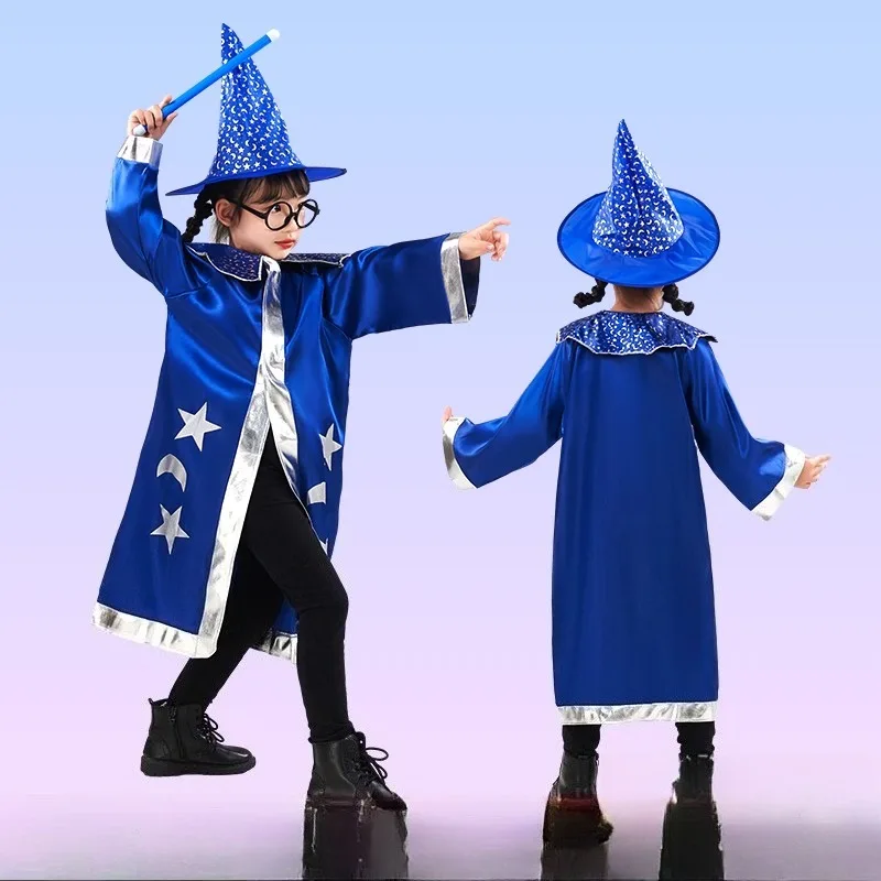 Disfraz de fiesta de Halloween para niños, disfraz de actuación de bruja, traje con capa de Harry Potter, disfraz de actuación dramática