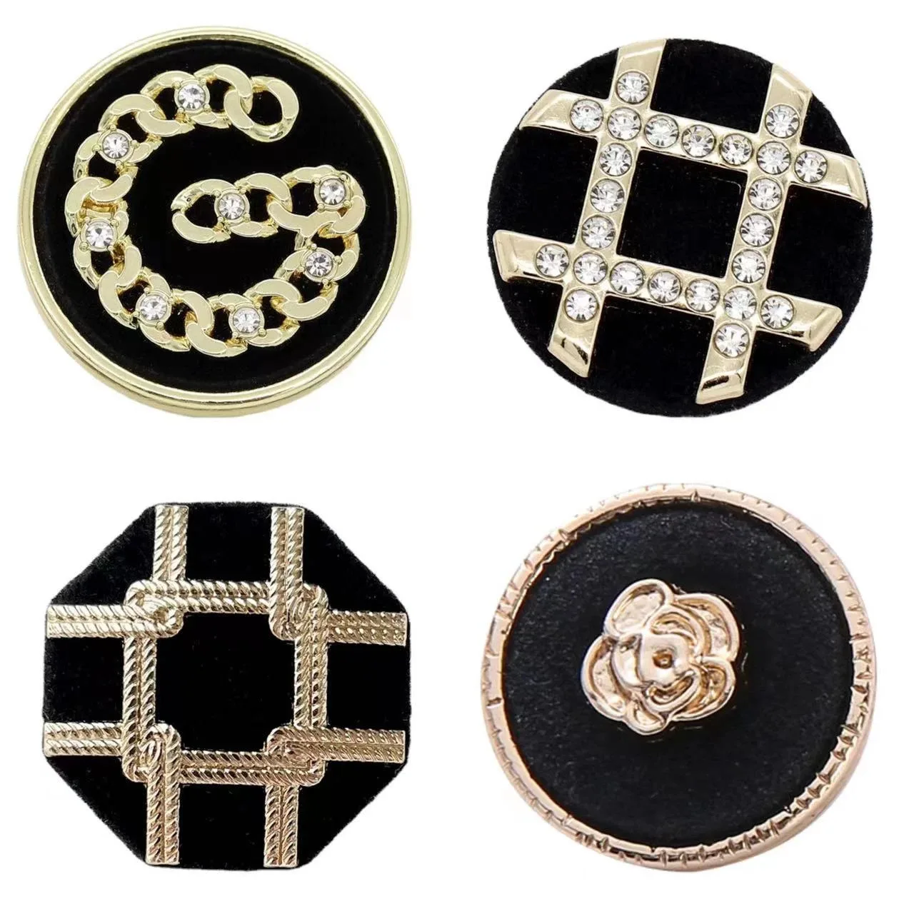 

6pcs Luxury Golden Black Silver Metal Round Sewing Button For Clothing Luxury design Accessory Handmade DIY Material Decoration