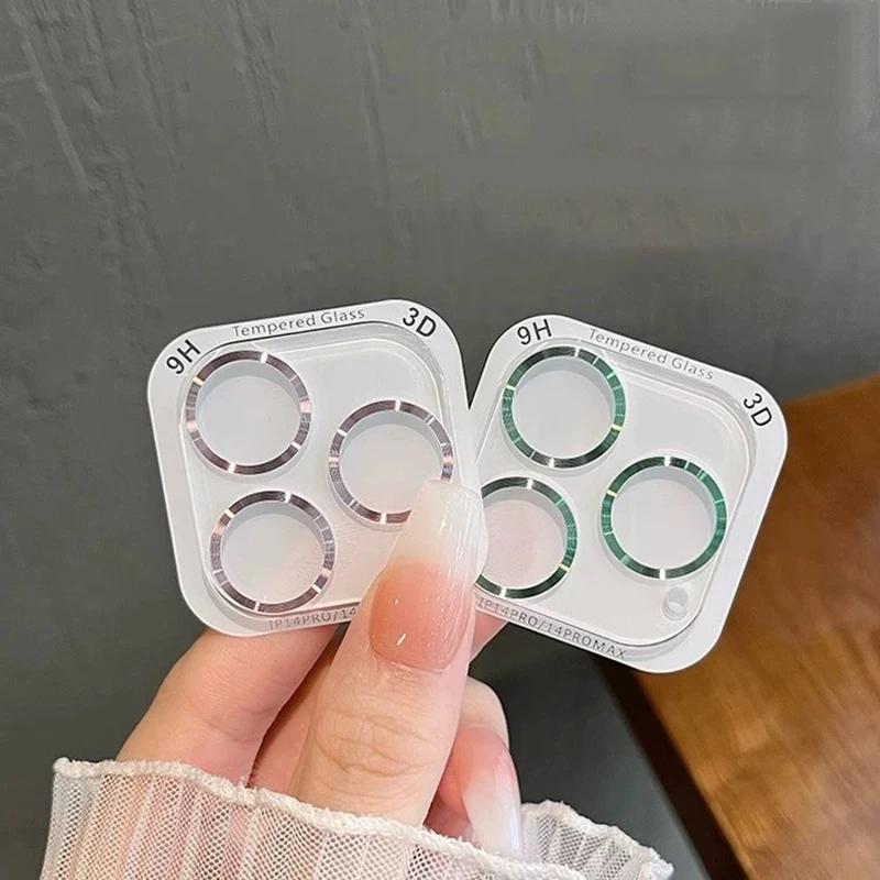 Pelindung Kamera Slot CD Untuk iPhone 16 15 14 Plus 13 Pro Max 12 Mini 11 Pelindung Lensa Kaca Tempered Penutup Penuh Transparan