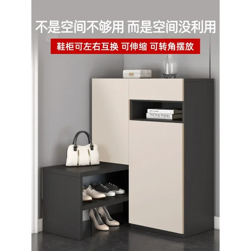 Shoe cabinet household entrance entrance locker modern simple large capacity small apartment shoe changing stool balcony storage
