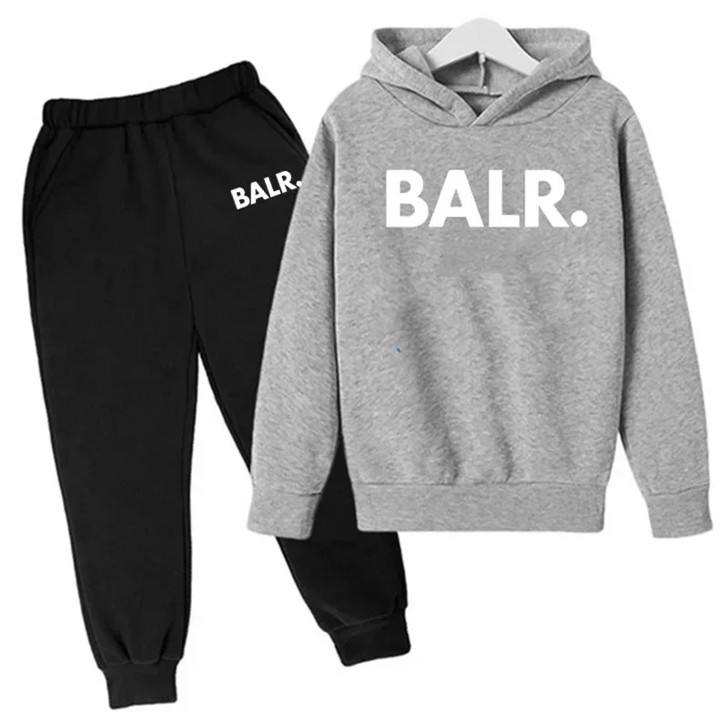 Brand Balr Kids Tracksuit Boys Girls Sweatshirt Sweatpants 2 Piece Suit Spring Autumn Children Hooded Sets Fashion Casual Hoodis