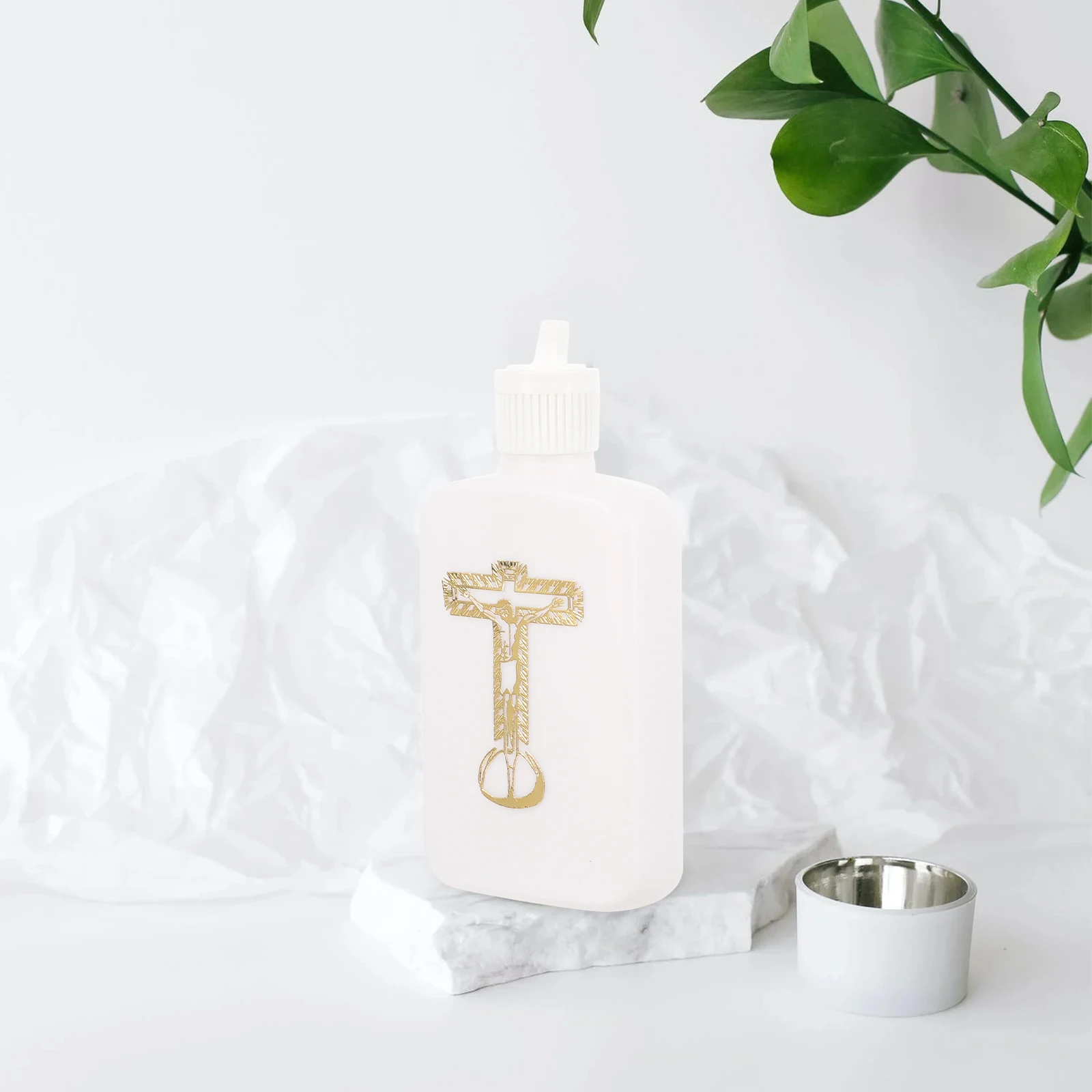 

Holy Water Bottle 100Ml Catholic Christian Empty Container Portable Travel Size Cross Design Blessing Flask For Church Wedding