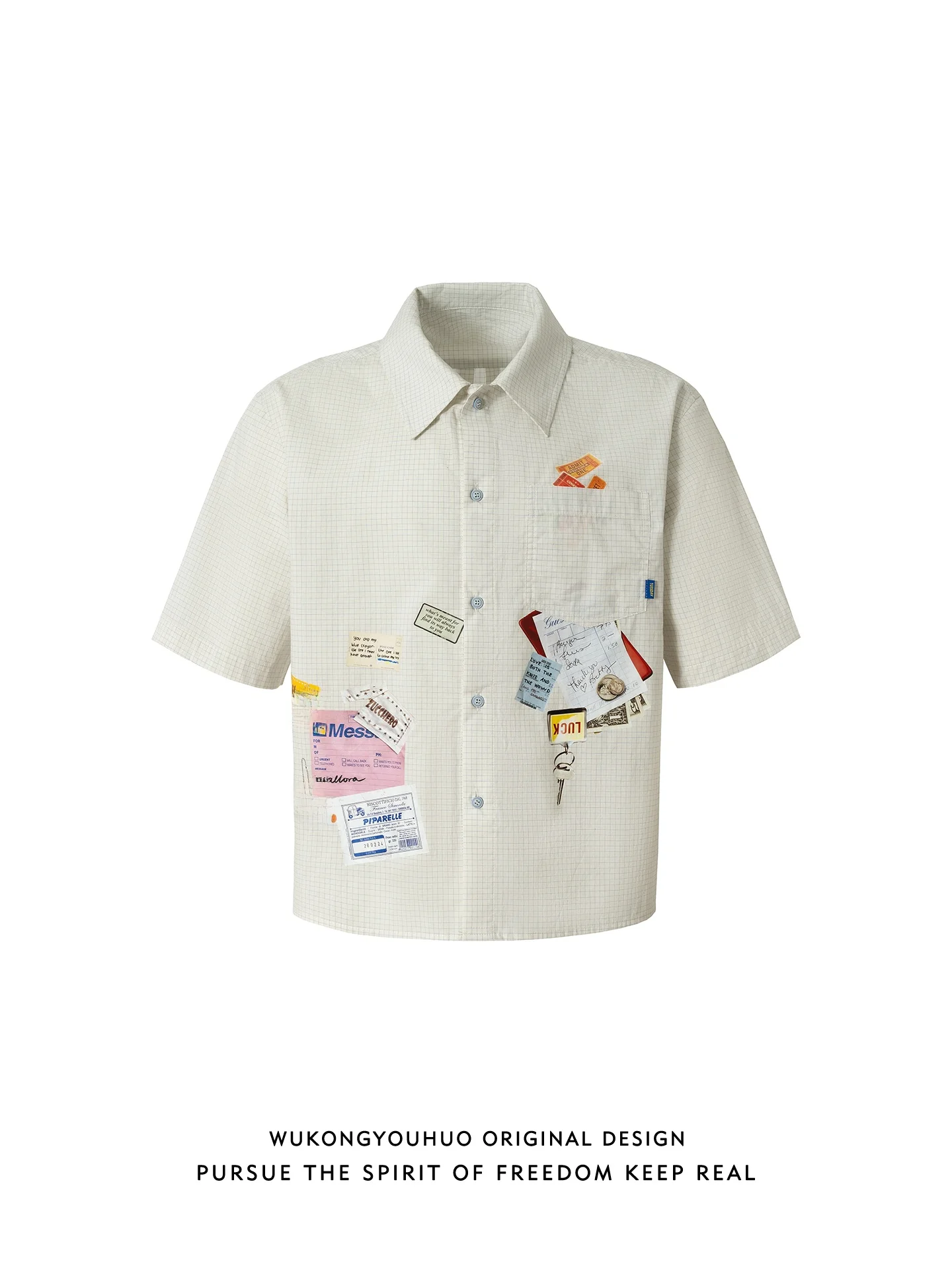 

Cleanfit American Retro Print Plaid ort Sve irt ex Casual Wear Summer Lightweight Wear Resistant Youth Faion