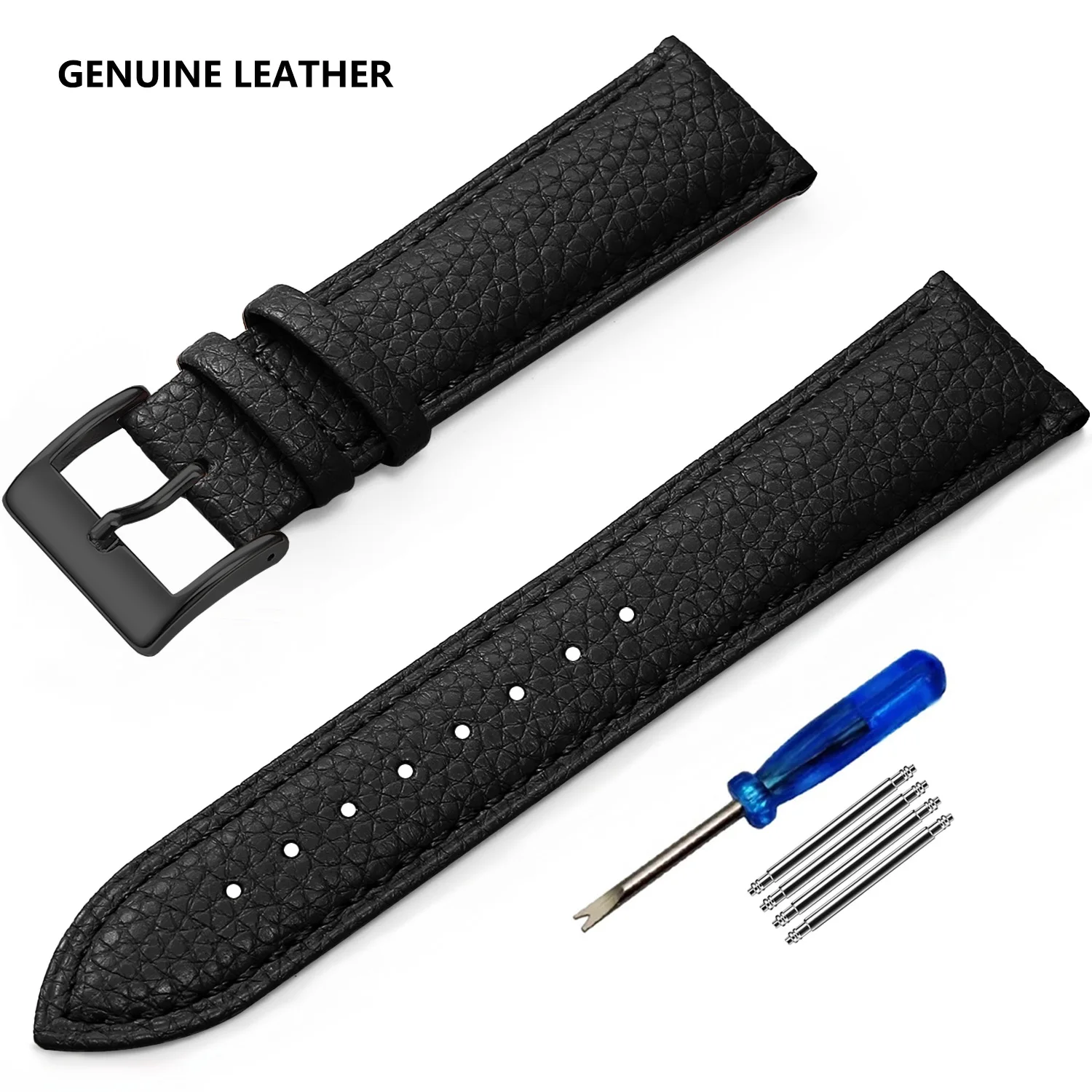 Genuine Leather Watch Band, Multiple Sizes
