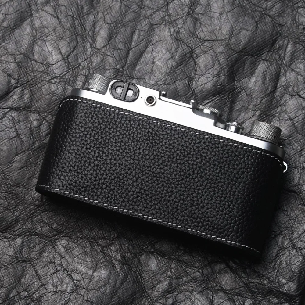 Demi-étui en cuir véritable pour appareil photo Leica iii, sac fait main, sangle d'appareil photo en laisse