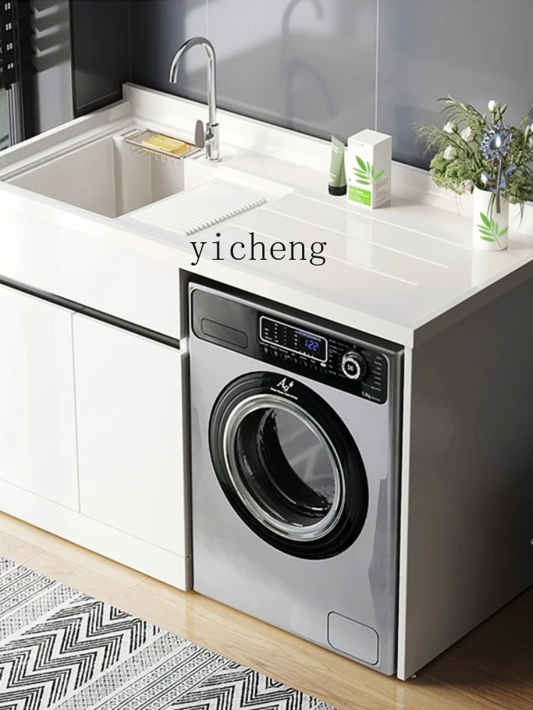 XL Solid Wood with Washboard Drum Washing Machine Companion Laundry Tub Integrated Laundry Tub Cabinet