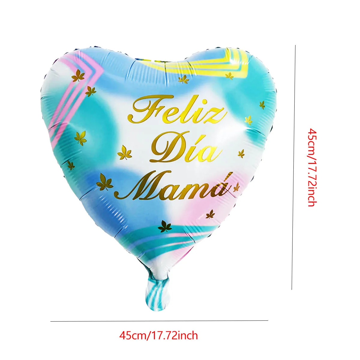 6Pcs 18Inch English Spanish Happy Mother\'s Day Heart Round Balloons Love You Mom Best Mom Helium Balloon Mother\'s Day Decoration
