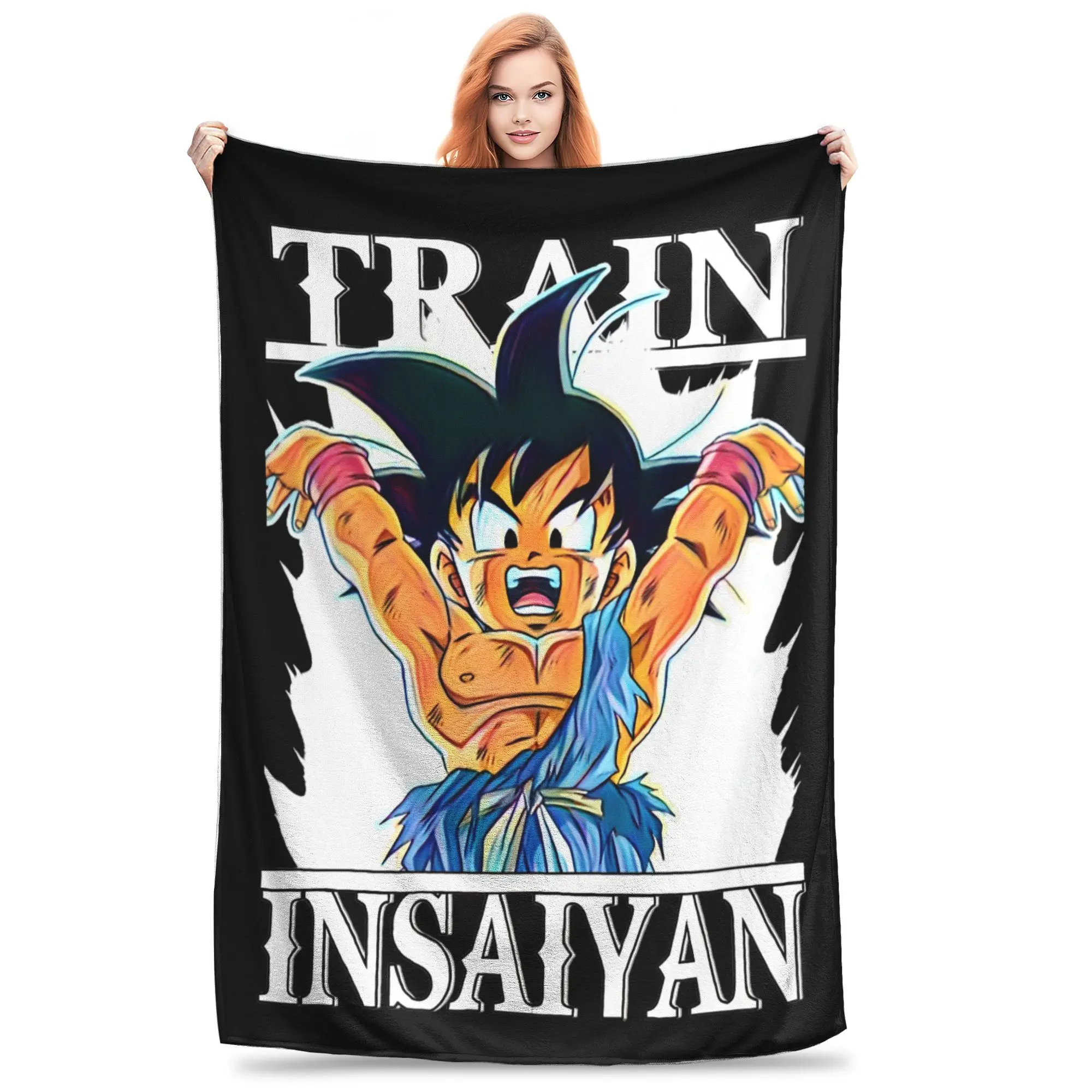 Train Insaiyan Kid Gt Goku Spirit Bomb Dragon Ball Z Plush Blanket  Vintage Throw Blanket for Home 200x150cm Bedspread