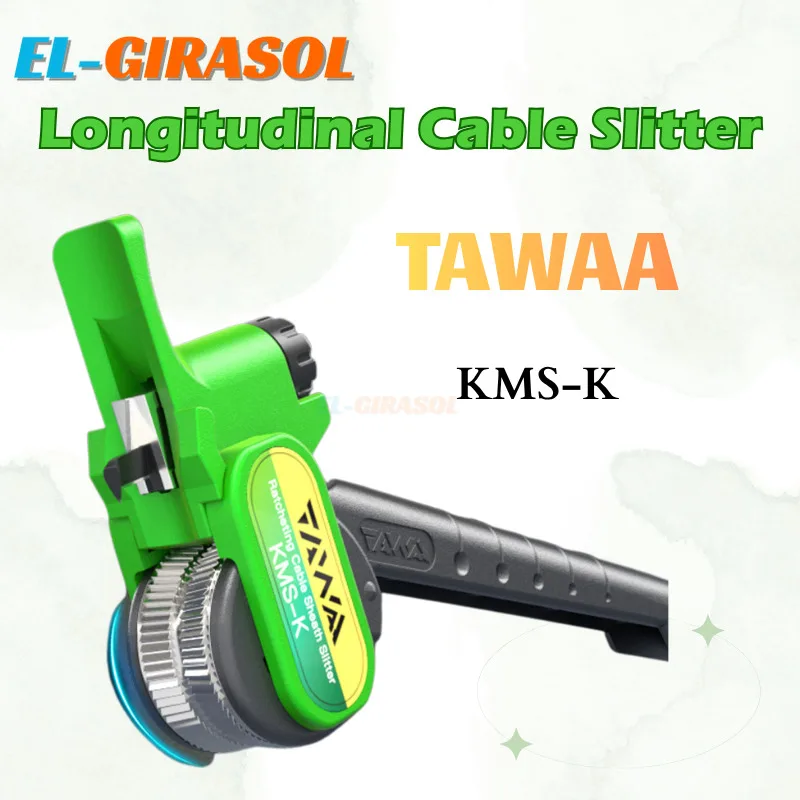 KMS‑K Fiber Cable Jacket Slitter Longitudinal Cable Stripper TAWAA Optical Fiber Sheath Peeling Tool FTTH Cable Stripping Pliers